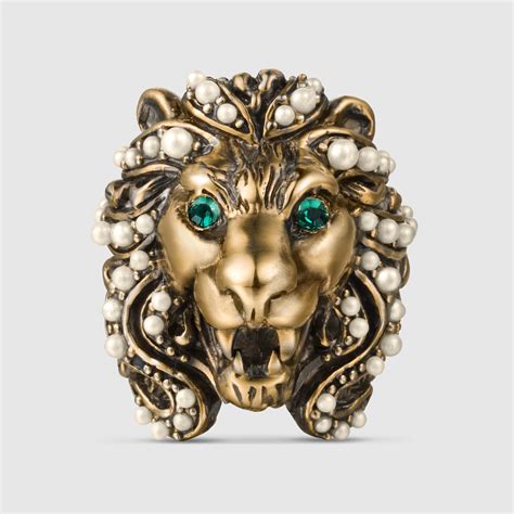 gucci lion head ring review|Gucci lion mane ring.